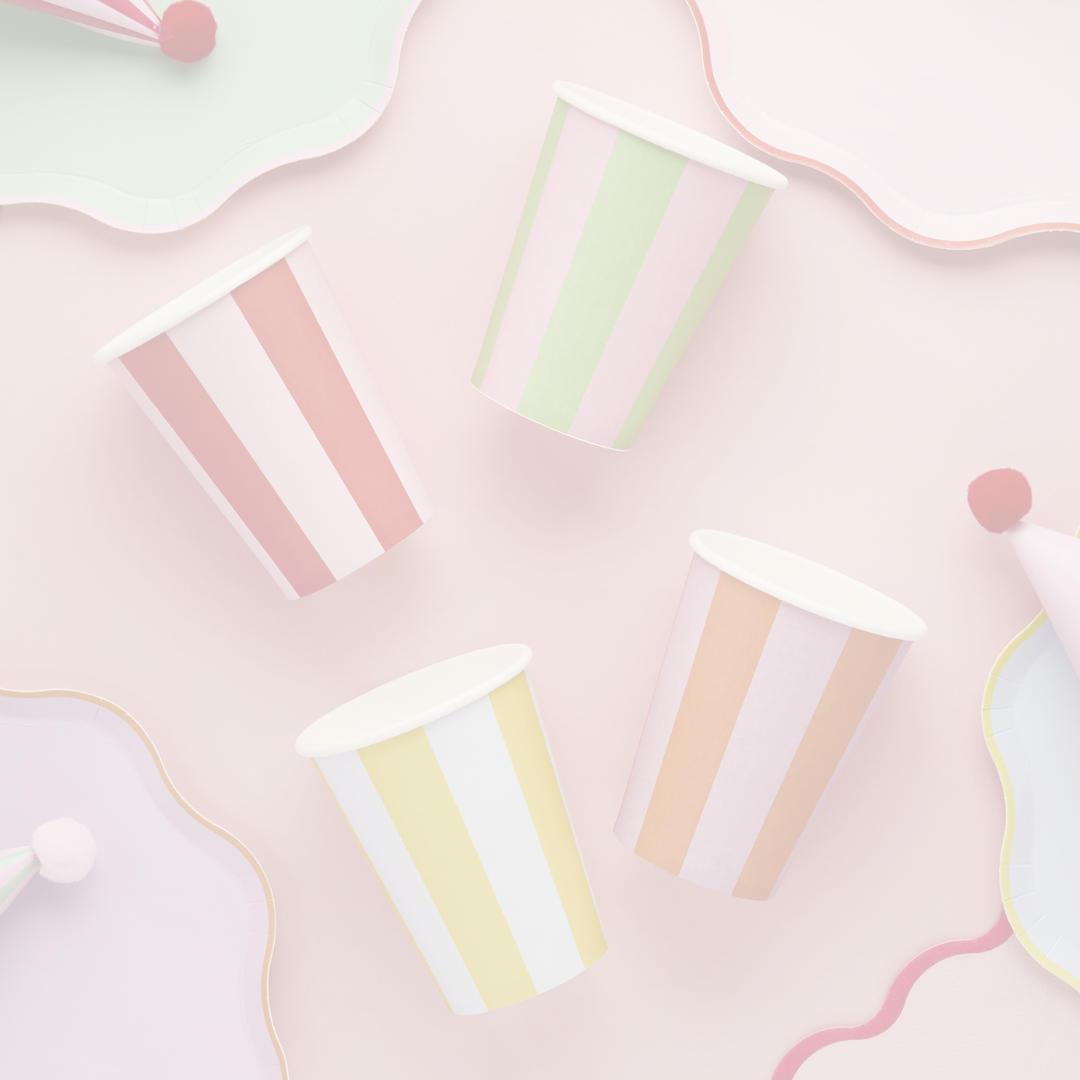 Bright coloured paper party cups - Party supplies - Birthday parties - Circus party - Jolie Fete UK
