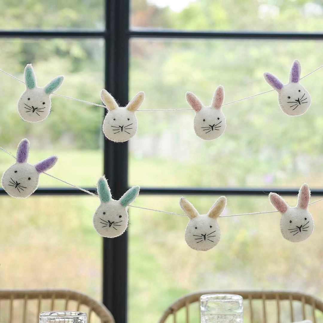 Felt Easter Bunny Bunting - Easter Party Decorations - Bunny Decorations - Easter Lunch Bunting - Easter Garland - Reusable Decor