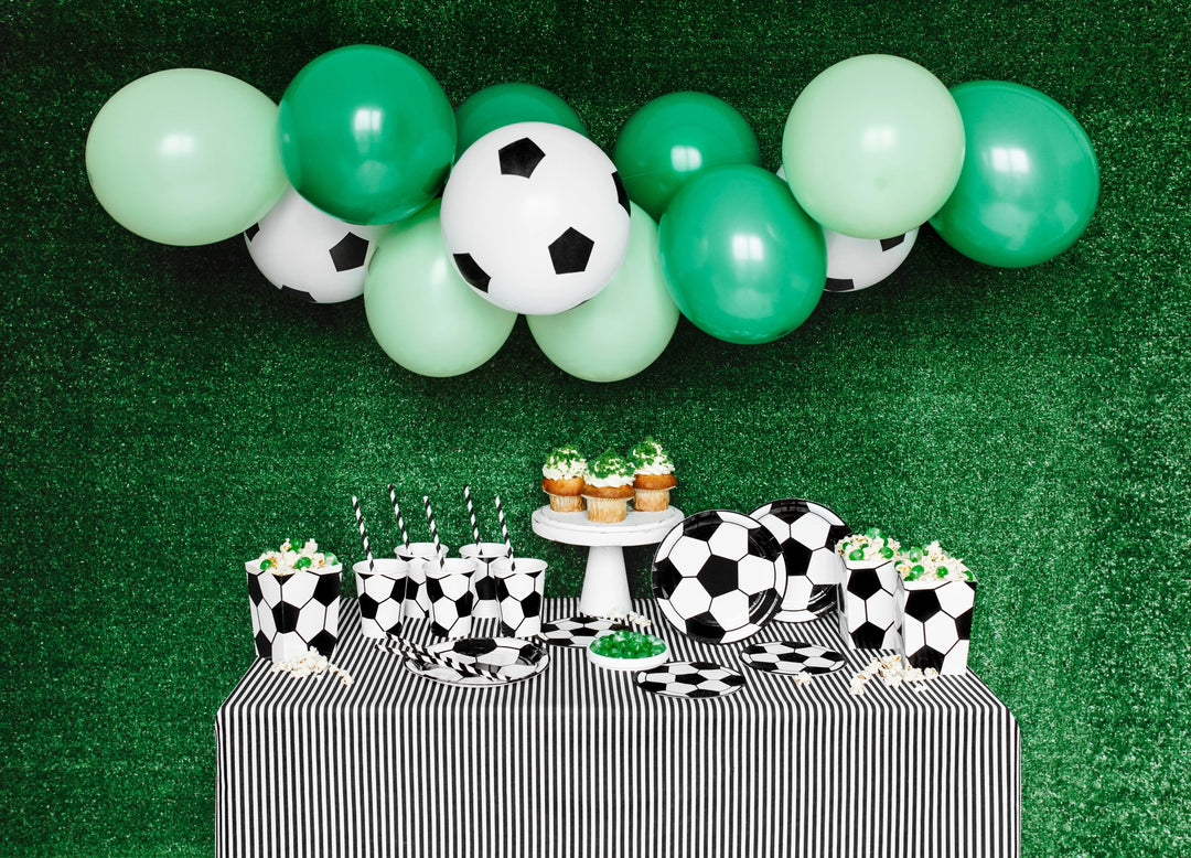 Football party decorations, balloons and tableware