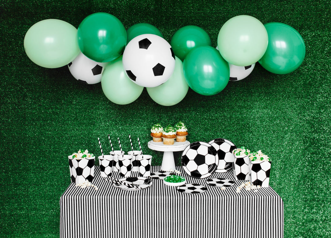 Football party decorations, balloons and tableware