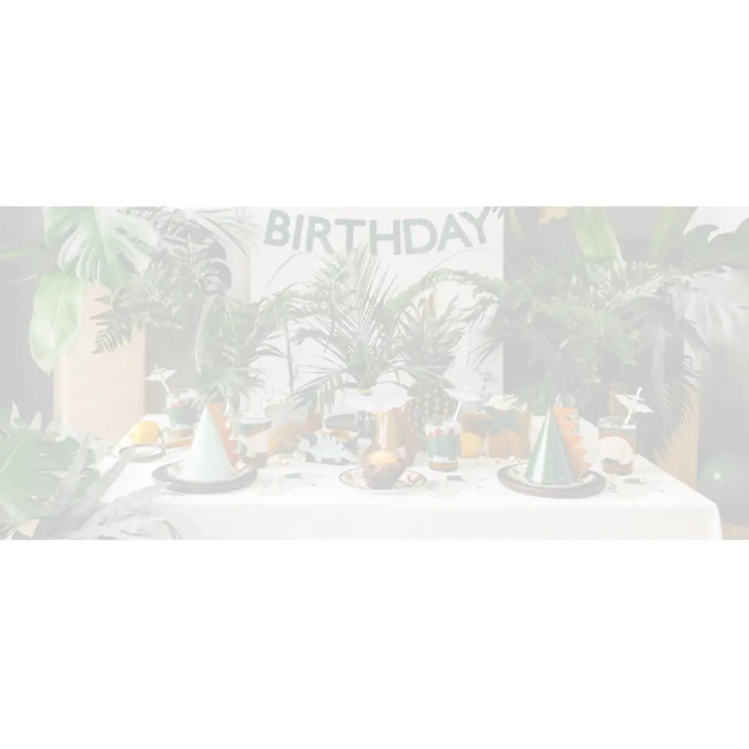 Dinosaur party decorations - Jolie Fete party supplies and gifts - Dinosaur party table scene
