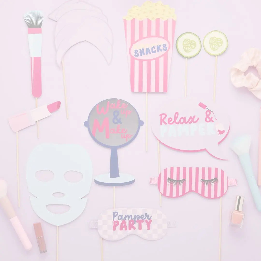 Pamper party photo props