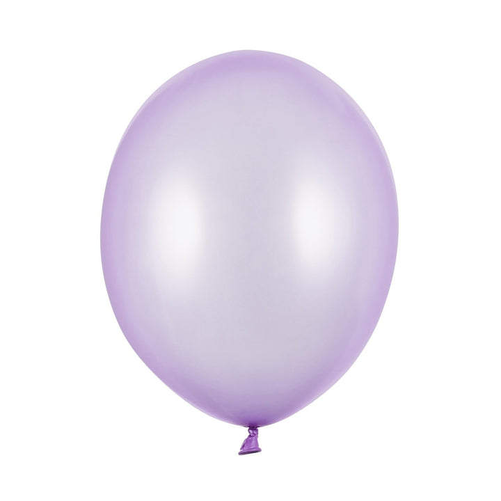 10 x Metallic Lilac 12" Strong Round Latex Balloons - Wisteria Colour - Shiny Finish -Birthday Party Balloons - Tea Party Decorations - Jolie Fete UK