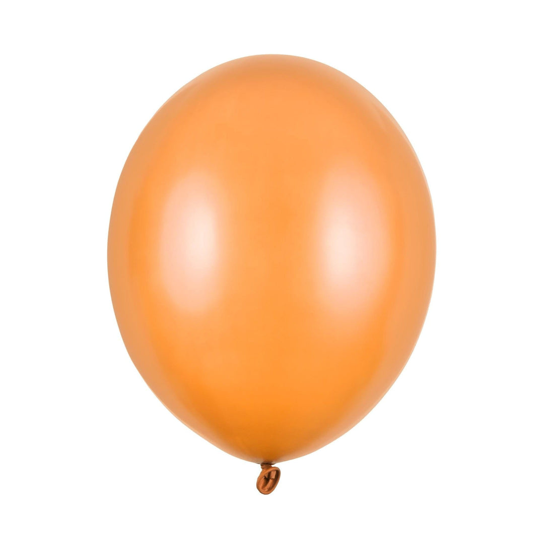 10 x Metallic Orange 12" Strong Round Latex Balloons - Mandarin Colour - Shiny Finish - Birthday Party Balloons - Halloween Decorations - Jolie Fete UK