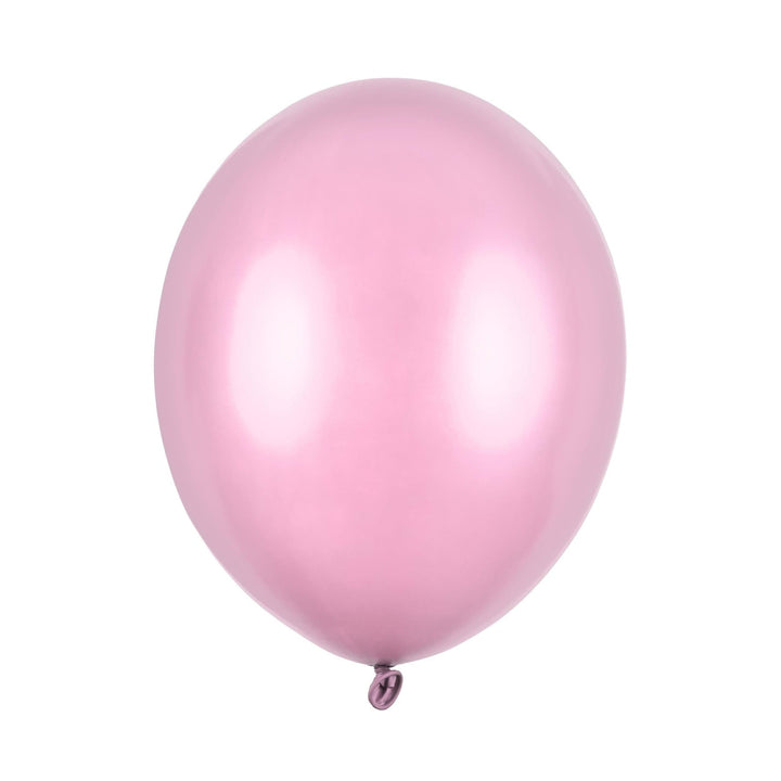 10 x Metallic Pink 12" Strong Round Latex Balloons - Light Pink Colour - Shiny Finish - Birthday Party Balloons - Baby Shower Balloons - Jolie Fete UK
