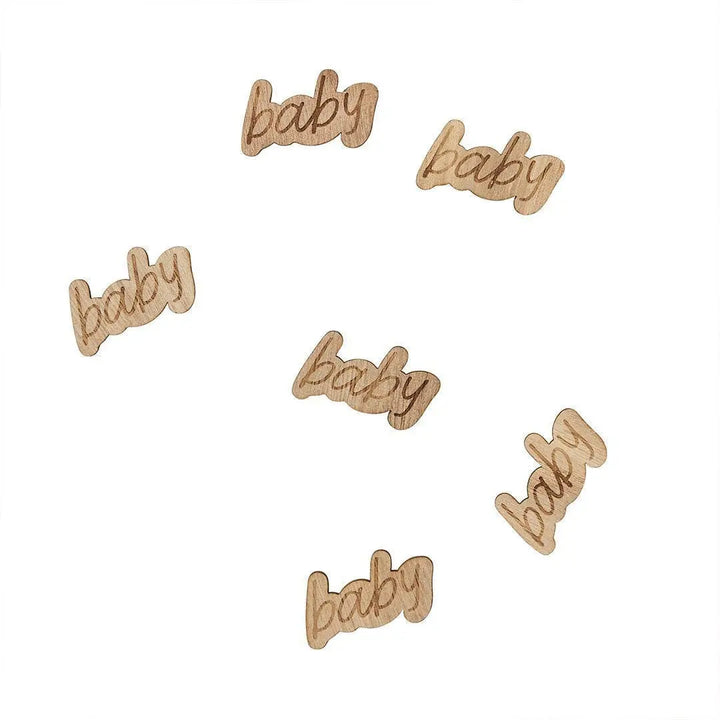 Wooden Baby Table Scatter - Neutral Baby Shower Confetti - Wooden Table Decorations - Boho Baby Shower Decor - Natural Wood -A Little Dream - Jolie Fete UK