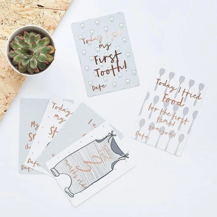 Baby Shower Photo Props - Hello Little One - Rose Gold Photo Booth Props - Gender Neutral Party Accessories - New Baby Keepsake - Pack Of 10 - Jolie Fete UK