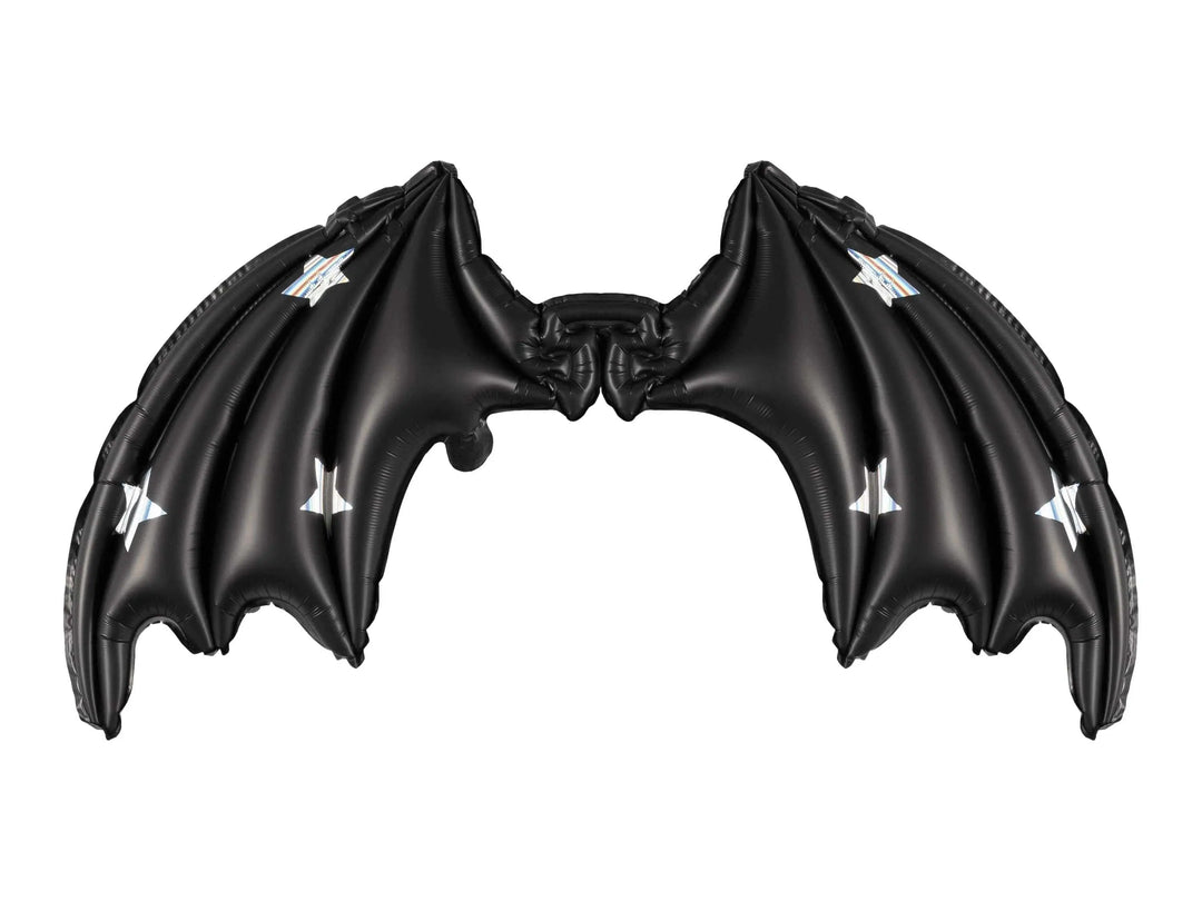 Bat Wings Balloon - Black Bat Wings Balloon With Stars - Halloween Balloons - Kids Dress Up - Halloween Costume - Black Balloons - Jolie Fete UK