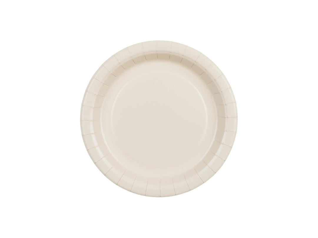 Beige Paper Plates 18cm - Cream Small Party Plates - Dessert Plates - Kids Birthday - Baby Shower Tableware - Pack of 6 - Jolie Fete UK