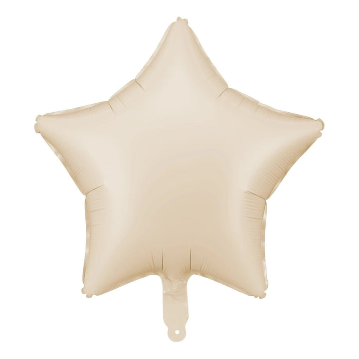 Beige Star Foil Balloon 48cm - Matt Beige Mylar Star Balloon - Twinkle Twinkle Birthday Decor - Baby Shower - Anniversary Party Supplies - Jolie Fete UK
