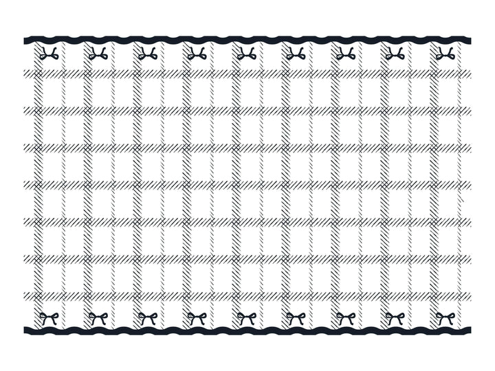 Black Bow Tablecloth - Cream & Black Disposable Table Cover - 180cm x 120cm - Elegant Coquette Style - Monochrome Birthday Party Decor - Jolie Fete UK