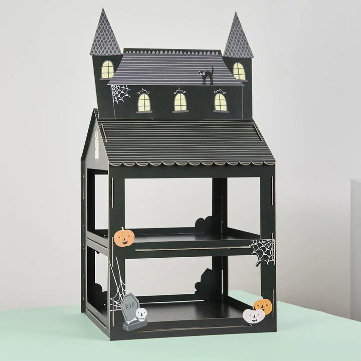 Halloween Treat Stand - Black Haunted House Cake & Treat Stand - Halloween Party Decorations - Halloween Table - Retro Halloween - Jolie Fete UK
