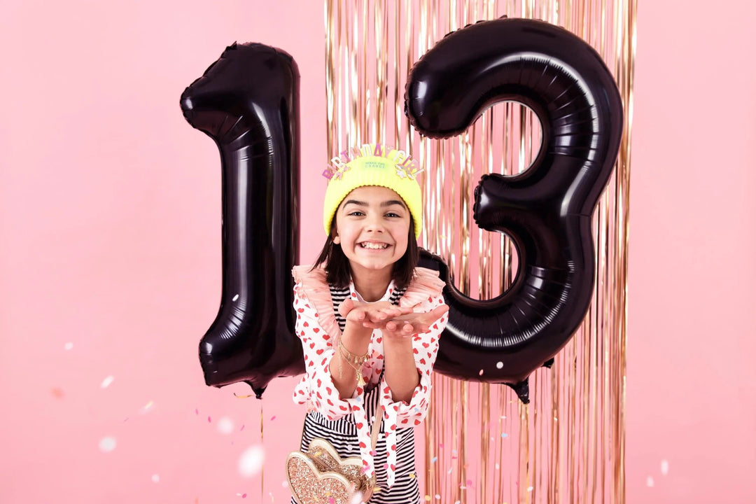 Black Number 1 Balloon 86cm / 34" - Large Matt Black Foil Mylar Digit - 21st Birthday Balloon - 1st - Anniversary Party Supplies - Jolie Fete UK