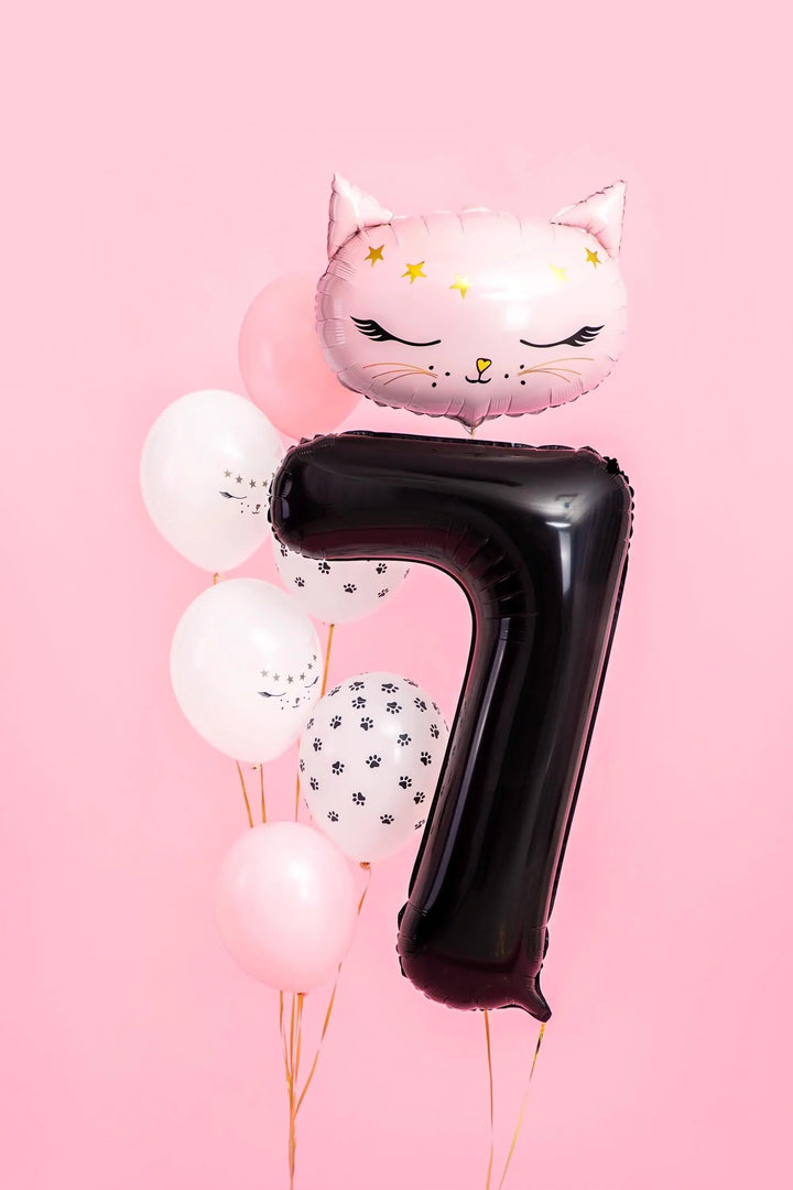 Black Number 7 Balloon 86cm / 34" - Large Matt Black Foil Mylar Digit - 70th Birthday Balloon - 7th - Anniversary Party Supplies - Jolie Fete UK