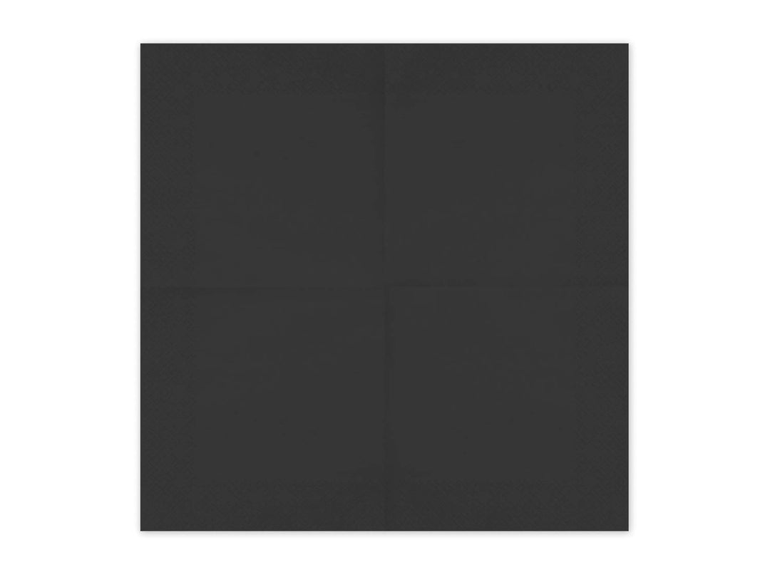 Black Paper Napkins - Black Embossed Dinner Napkins - Kids Pirate Birthday Party Tableware - Halloween Treats - Pack of 20 - Jolie Fete UK