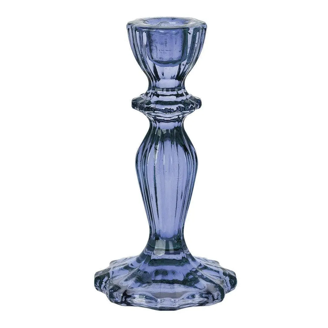 Blue Glass Candle Holder - Dinner Candlestick Holder - Party Table Decorations - Boho Style - Jolie Fete UK