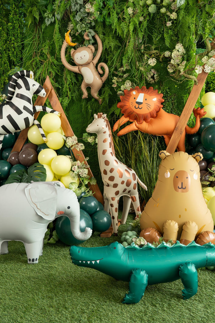 Capybara Balloon - Jungle Theme Birthday Decor - Wild One Party Supplies - Giant Safari Animal Foil Balloon - Kids Birthday Decoration - Jolie Fete UK