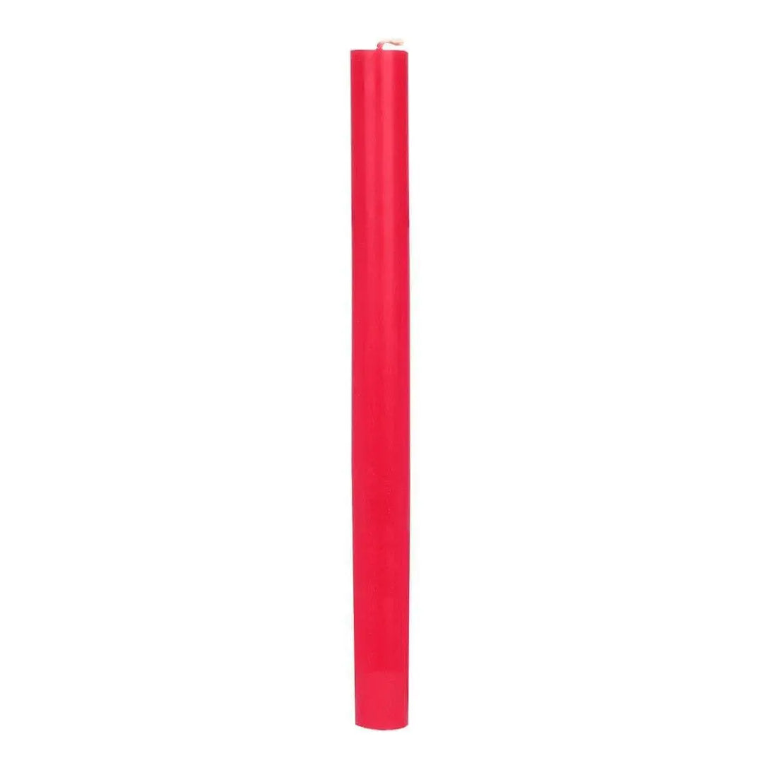 Red Dinner Candle - Dinner Party Candle - Plain Tall Christmas Table Candle - Christmas Decorations - Valentine's Day Dinner - Pack Of 1 - Jolie Fete UK