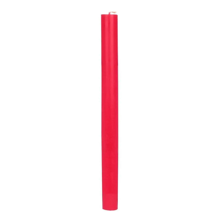 Red Dinner Candle - Dinner Party Candle - Plain Tall Christmas Table Candle - Christmas Decorations - Valentine's Day Dinner - Pack Of 1 - Jolie Fete UK