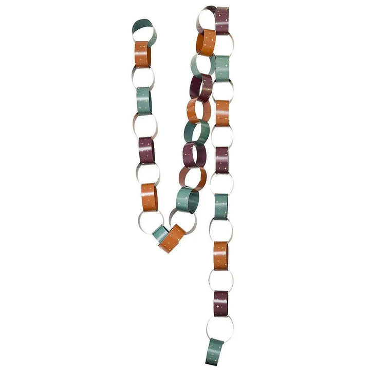 Christmas Paper Chains With Stars - Christmas Garland - Christmas Party Decorations - Tree Decor - Multicoloured - Holiday Decor -Pack Of 48 - Jolie Fete UK