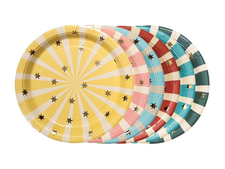 Circus Plates - Circus Stripe Paper Plates - Carnival Party Supplies - Funfair Theme - Kids Birthday Party Supplies - Pack of 6 - Jolie Fete UK
