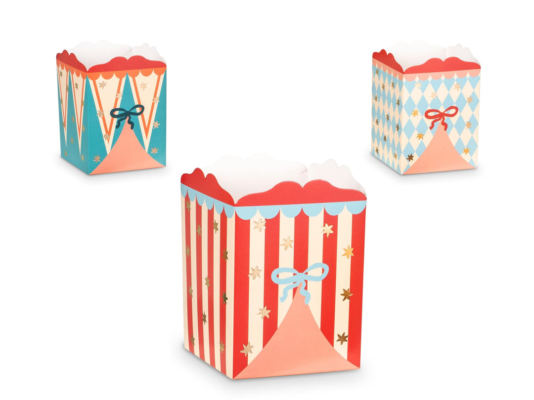 Circus Snack Boxes - Carnival Party Supplies - Funfair Theme - Kids Birthday Party Supplies - Goodie Bags - Small Gift Boxes - Pack of 6 - Jolie Fete UK