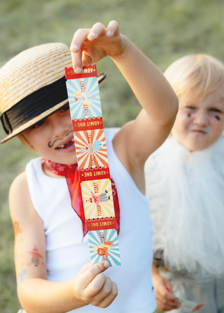 Circus Stickers - Carnival Party Supplies - Funfair Theme - Kids Birthday Party Supplies - Gift Wrap - Party Favours - Circus Entry Tickets - Jolie Fete UK