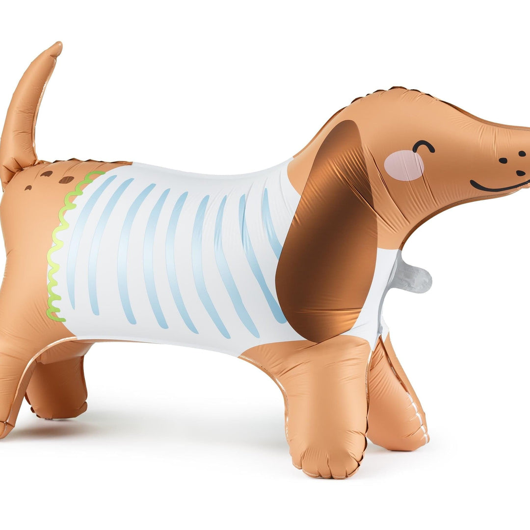 Dachshund Foil Balloon - Large Standing 89cm Sausage Dog Shape - Puppy Birthday Party Supplies - Animal Themed Kids Celebration - Pet Gift - Jolie Fete UK