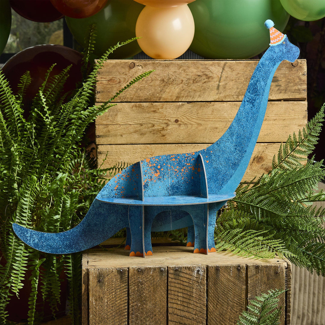 Dinosaur Treat Stand - Dinosaur Party - Dino Birthday Decor - Blue Brachiosaurus Cupcake Stand-Pom Pom-Kids Birthday Party Table Centrepiece - Jolie Fete UK