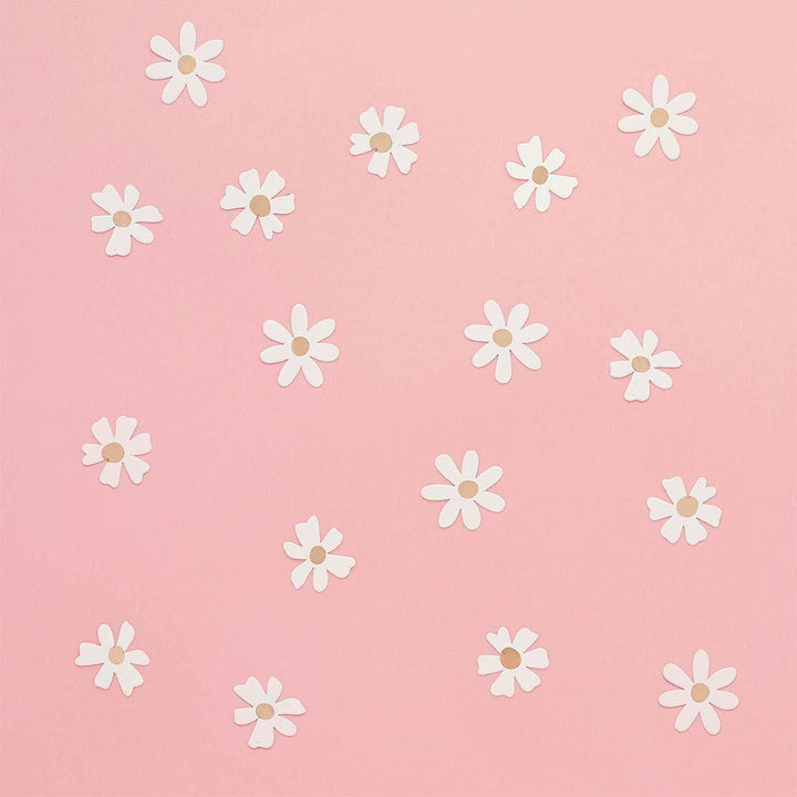 Ditsy Daisy Paper Table Scatter - Floral Confetti - White & Gold Flower Decorations - Pack of 10g - Hen Party, Baby Shower And Garden Party - Jolie Fete UK