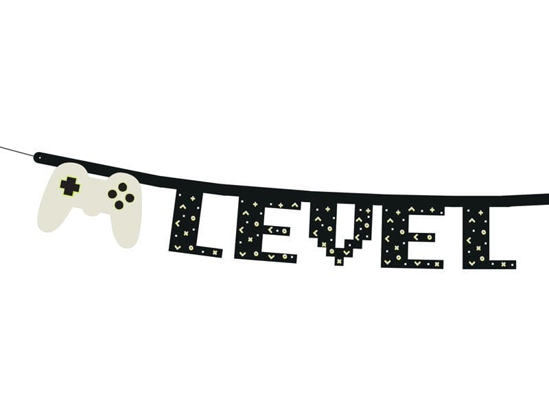 Gaming Party Level Up Banner - Video Game Party Bunting - Kids Game On Party Supplies - Gamepad Theme Party - Jolie Fete UK
