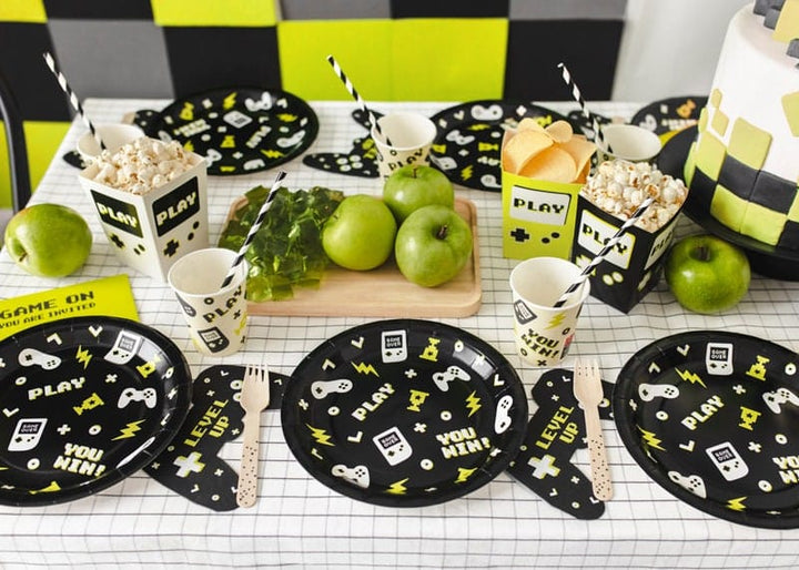 Gaming Party Paper Napkins - Gamepad Napkins - Video Game Party - Kids Game On Party Supplies-Gamers Party Decor-Level Up Birthday-Pack Of 6 - Jolie Fete