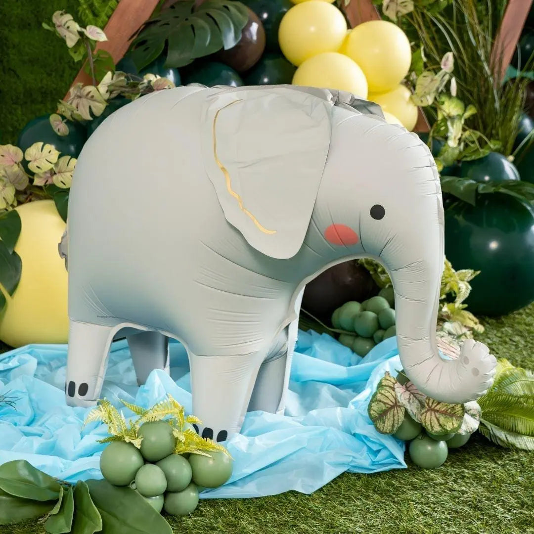 Giant Elephant Balloon - Standing Foil Balloon - Safari Birthday Decor - Jungle Animal Balloons - Wild One Party - Kids Party Balloon - Jolie Fete UK