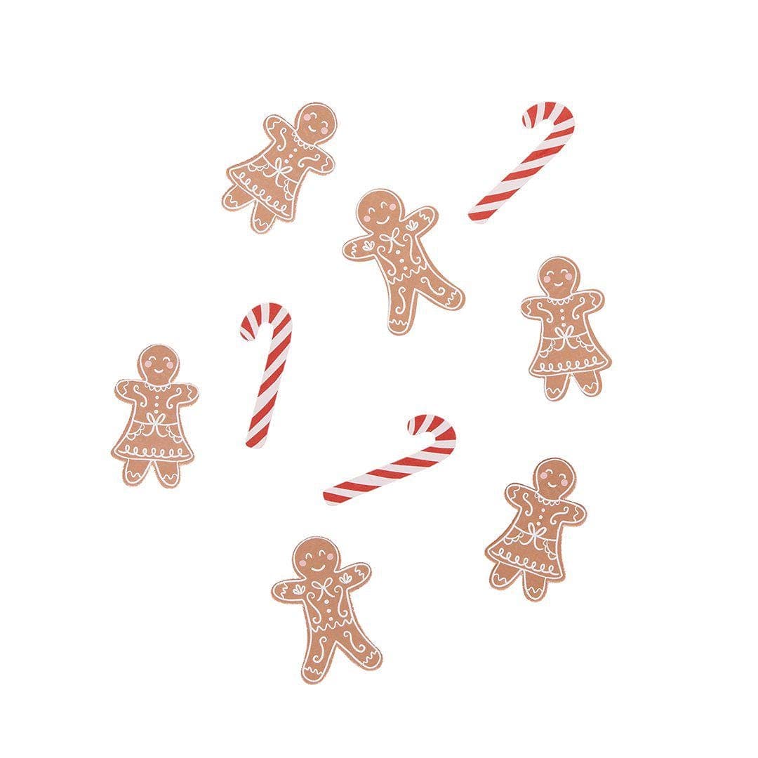 Gingerbread & Candy Cane Table Scatter - Gingerbread Christmas Table Confetti - Christmas Decorations - Holiday Decor - Christmas Craft - Jolie Fete UK