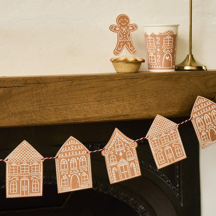 Gingerbread House Bunting - Gingerbread Christmas Banner - Christmas Decorations - Holiday Decor - 2m - Jolie Fete UK