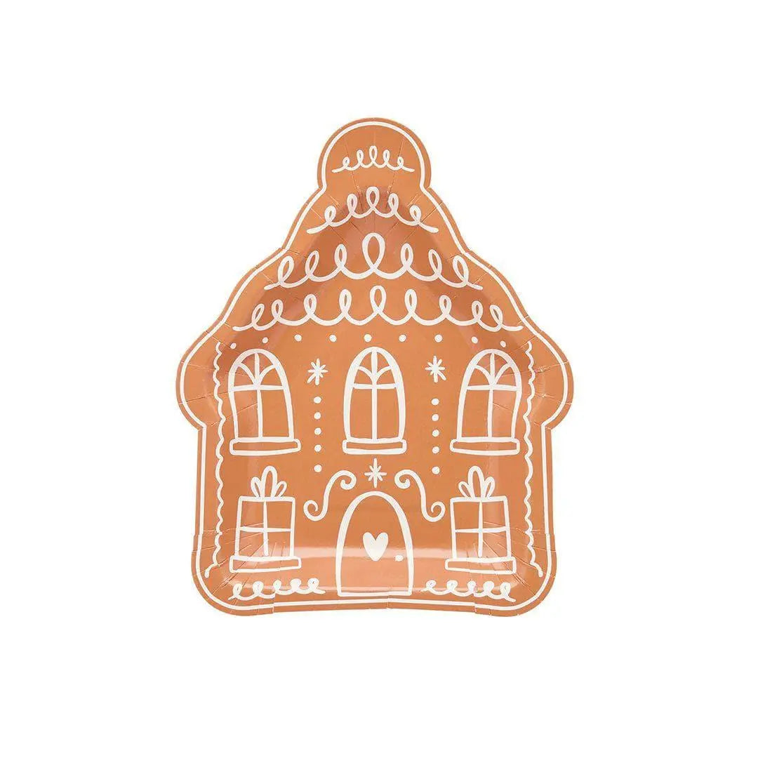 Gingerbread House Plates - Gingerbread Paper Party Plates - Christmas Table Setting - Kids Christmas Decorations - Holiday Decor - Pack Of 8 - Jolie Fete UK