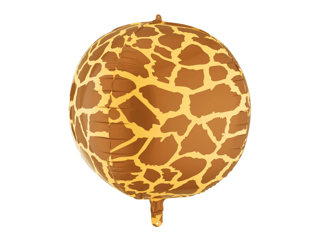 Giraffe Print Balloon - Safari Birthday Decorations - Jungle Theme Foil Ball Balloon - Orb Ball Balloon - Wild One Party - Kids Birthday - Jolie Fete UK