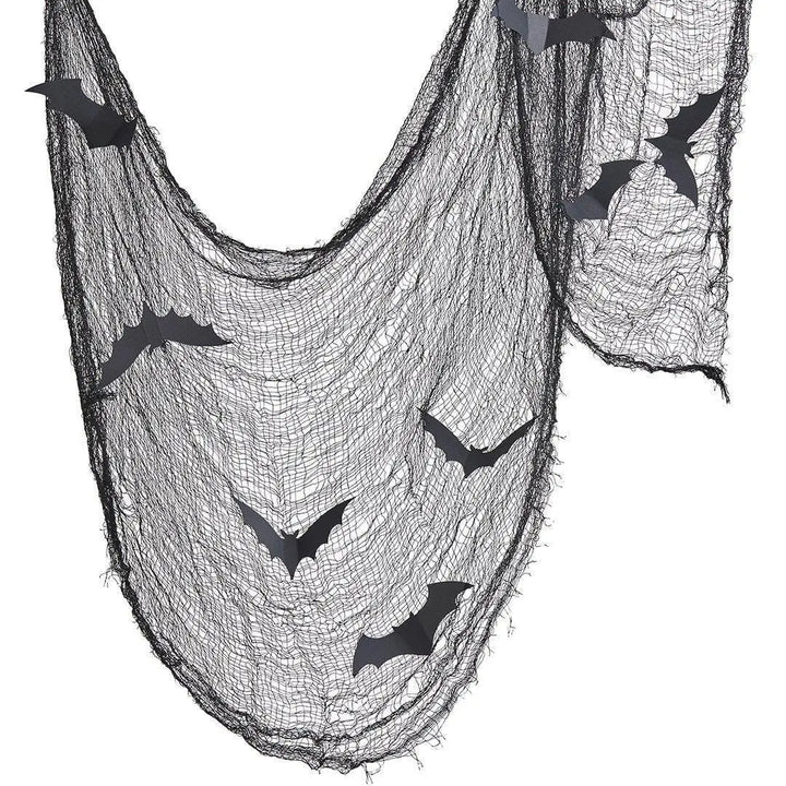 Halloween Black Net Decoration - Black Bats Halloween Decor - Halloween Party Decorations - Creepy Chic Halloween - Jolie Fete UK