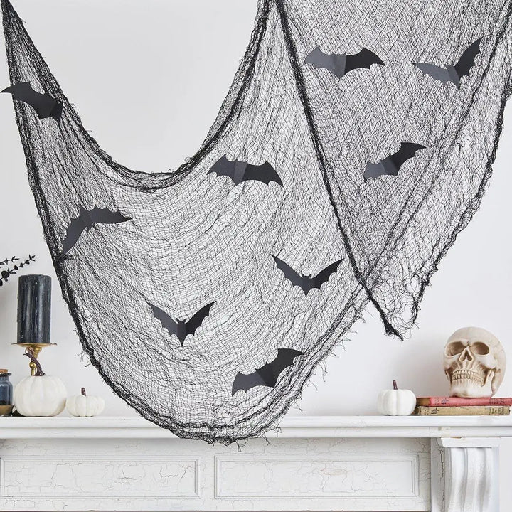 Halloween Black Net Decoration - Black Bats Halloween Decor - Halloween Party Decorations - Creepy Chic Halloween - Jolie Fete UK