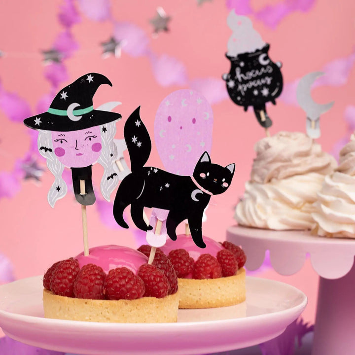 Halloween Cake Toppers - Halloween Cupcake Baking - Black Cat Toppers - Halloween Decorations - Cute Halloween - Kids Halloween Party - Jolie Fete UK