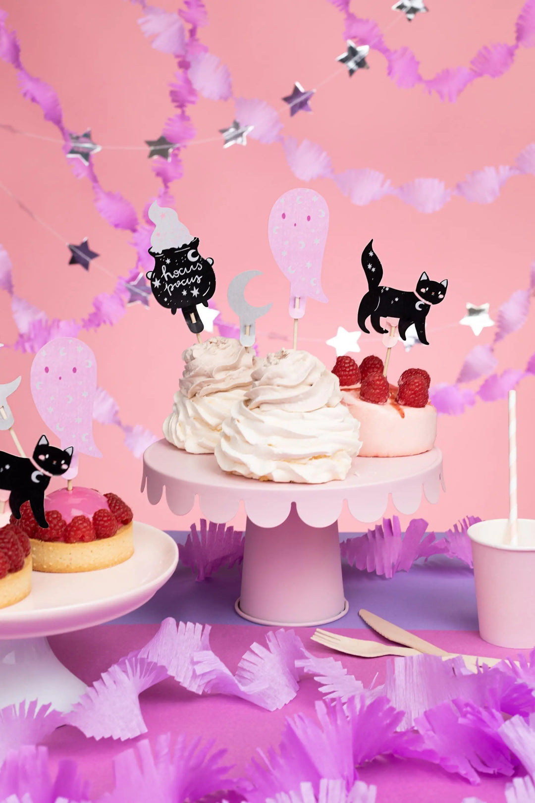 Halloween Cake Toppers - Halloween Cupcake Baking - Black Cat Toppers - Halloween Decorations - Cute Halloween - Kids Halloween Party - Jolie Fete UK