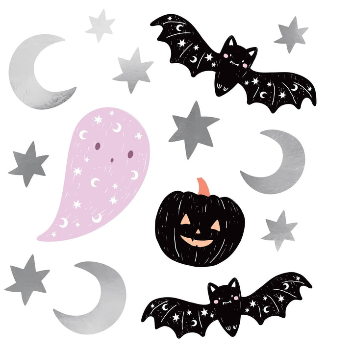 Halloween Stickers - Cute Halloween - Ghost - Pumpkin - Cat - Moon And Stars - Halloween Decorations - Halloween Kids Party-Pack Of 52 - Jolie Fete UK