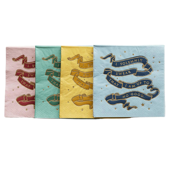 Harry Potter Party Napkins - Hogwarts House Pride - Officially Licensed - Secret Map - Gryffindor Slytherin Ravenclaw Hufflepuff -Pack of 24 - Jolie Fete UK