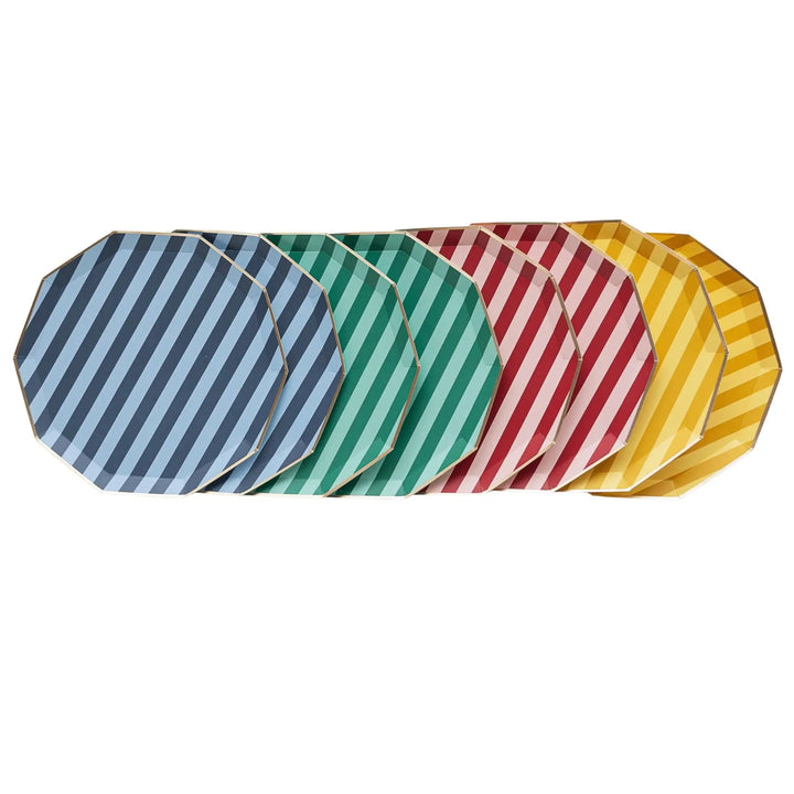 Harry Potter Party Plates - Officially Licensed House Pride Striped Large Paper Plates - Hogwarts Birthday Tableware - Pack of 8 - Jolie Fete UK