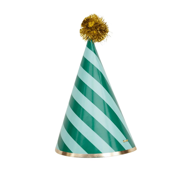 Harry Potter Party Hats - Officially Licensed House Pride Striped Hats - Hogwarts Birthday Party Supplies - Wizard Theme - Pack of 8 - Jolie Fete UK