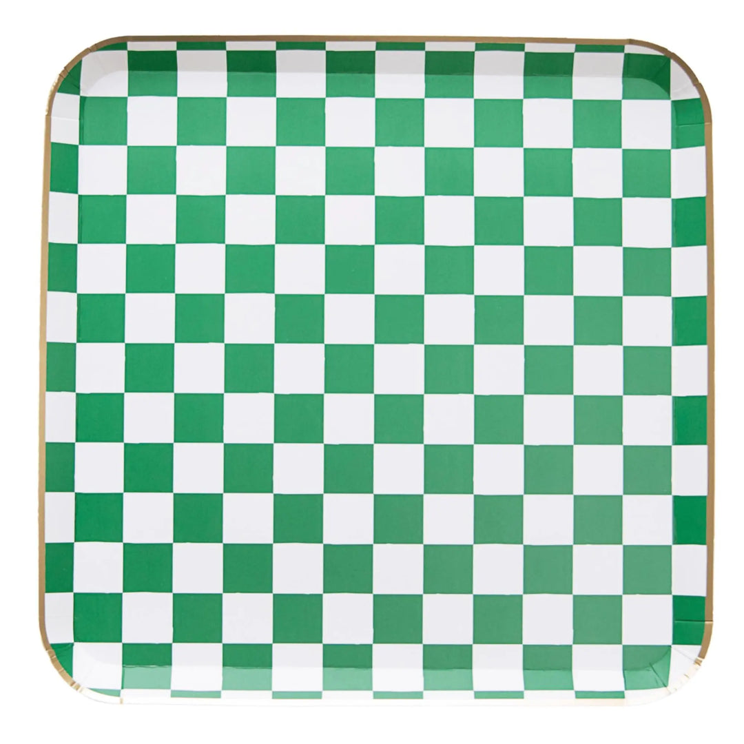 Harry Potter Honeydukes Checker Plates - Pink & Green Wizard Party Tableware - Hogsmeade Candy Shop Birthday Plates - Set of 8 - Jolie Fete UK