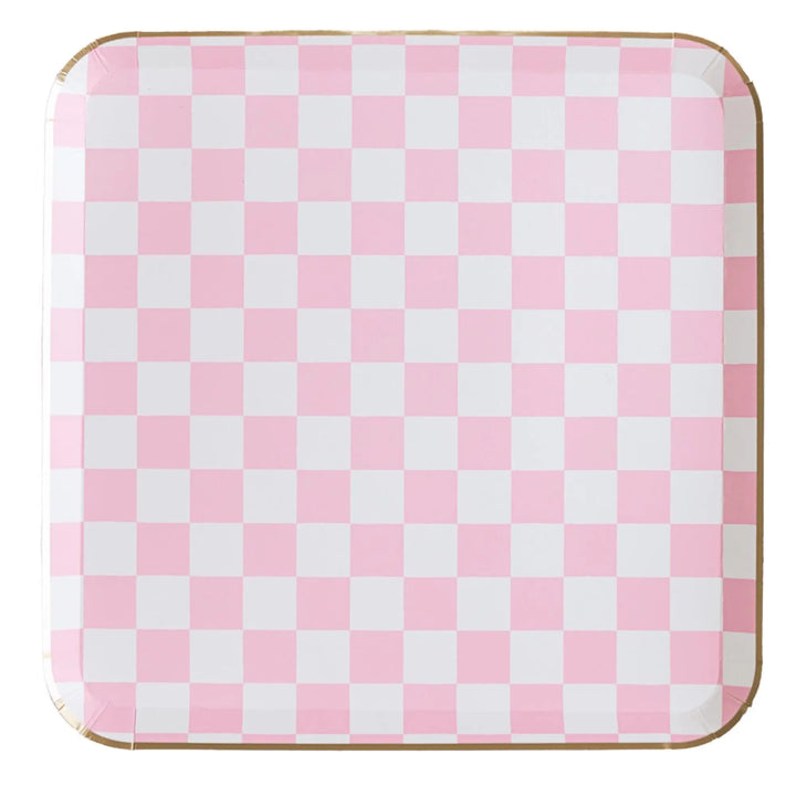 Harry Potter Honeydukes Checker Plates - Pink & Green Wizard Party Tableware - Hogsmeade Candy Shop Birthday Plates - Set of 8 - Jolie Fete UK