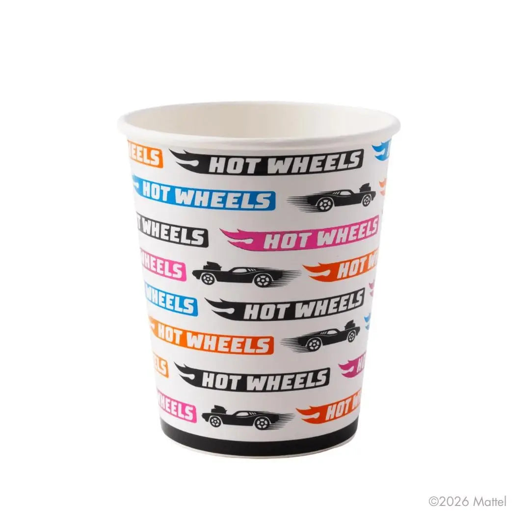 Hot Wheels Party Cups - Official Race Car Birthday Party Supplies - Monster Truck Themed Paper Cups - Kids Birthday Decorations - Pack of 8 - Jolie Fete UK