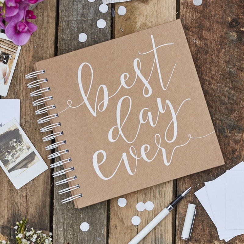 Best Day Ever Wedding Guest Book - Rustic Country - Jolie Fete UK