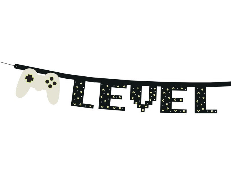 Gaming Party Level Up Banner - Video Game Party Bunting - Kids Game On Party Supplies - Gamepad Theme Party - Jolie Fete UK